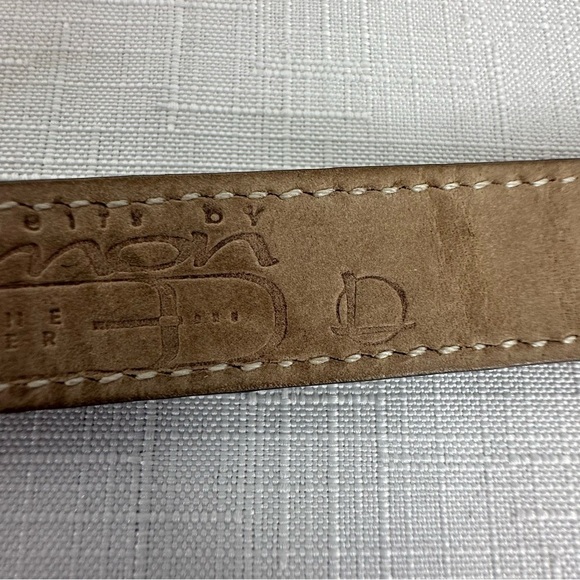 Vintage B.B. Simon Brown Alligator Print Leather Belt size Large - Picture 15 of 15